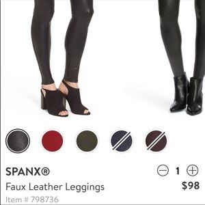 SPANX Faux Leather Leggings size M in Black